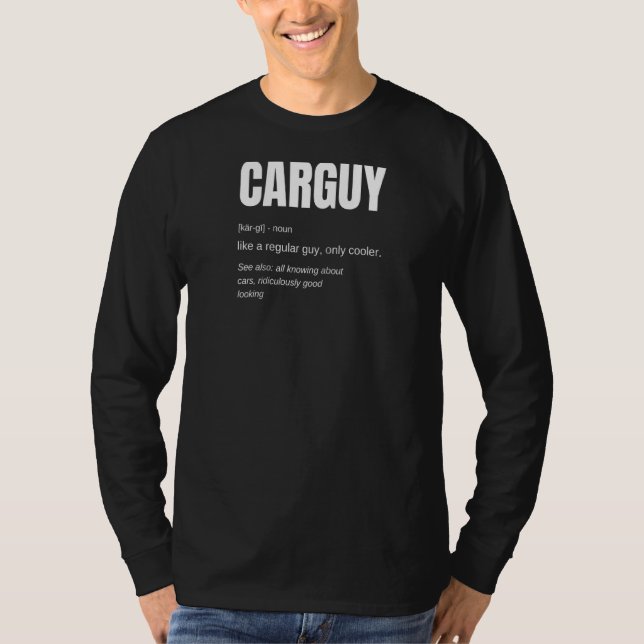 Funny Car Guy T Shirt Car Guy Definition Raglan (Front)