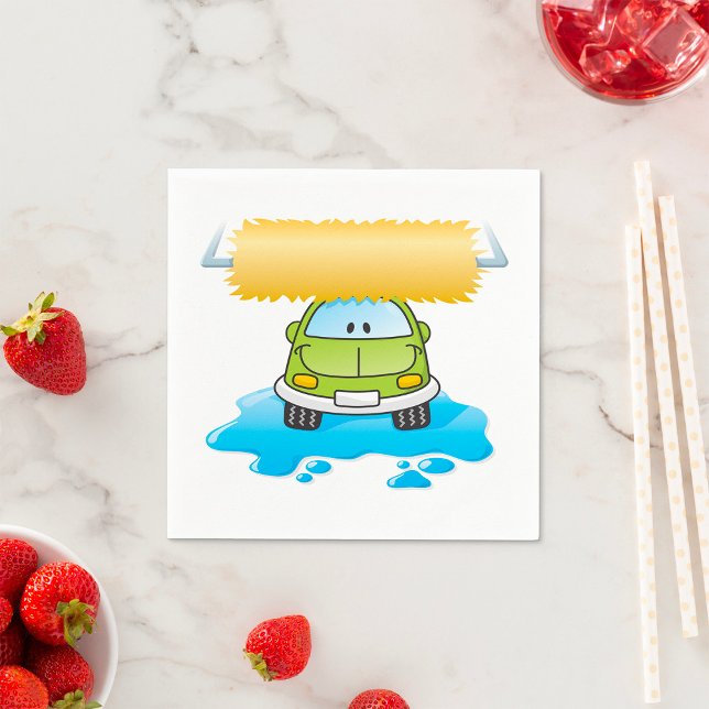 Funny Car In A Car Wash Paper Napkins (Creator Uploaded)