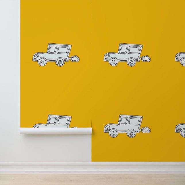  Funny Car Kids Yellow      Wallpaper (Application)