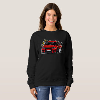 Funny Car Lover Crewneck Women Black Sweatshirt