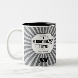 Funny Car Mechanic Apprentice Elbow Grease Joke Two-Tone Coffee Mug