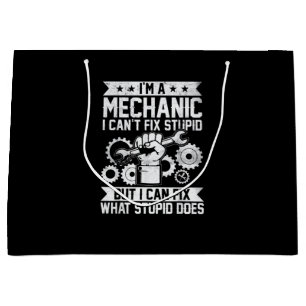 Funny Car Mechanic Engineer Men Women Kids Auto Me Large Gift Bag