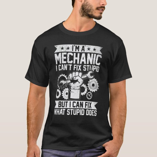 Funny Car Mechanic Engineer Men Women Kids Auto Me T-Shirt (Front)