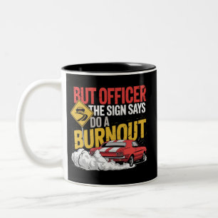 Funny Car Racing Burnout Drag Racing Muscle Car  Two-Tone Coffee Mug
