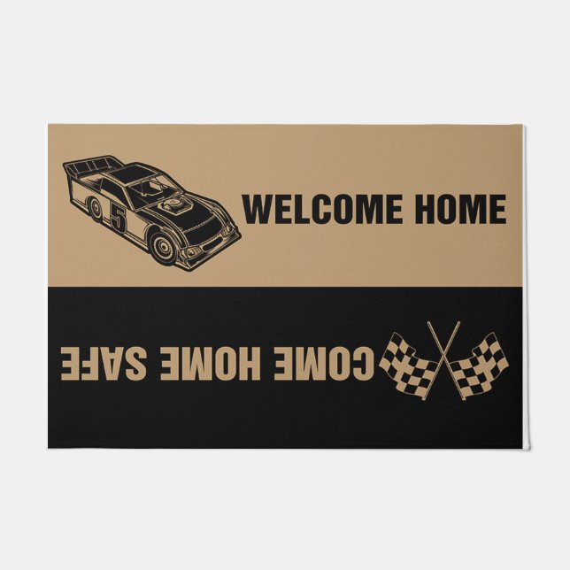 Funny Car Racing Mat, Cool Car Racing Doormat (Front)