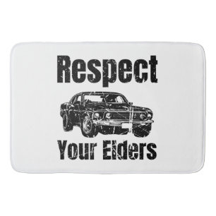 Funny Car - Vintage Respect Your Elders Classic Mu Bath Mat