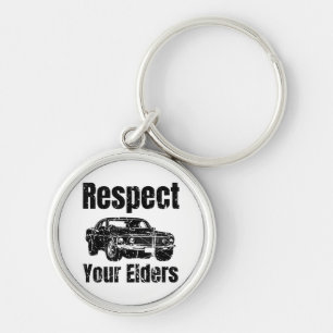 Funny Car - Vintage Respect Your Elders Classic Mu Key Ring