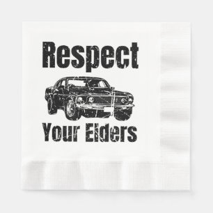 Funny Car - Vintage Respect Your Elders Classic Mu Napkin