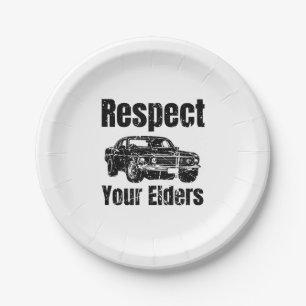 Funny Car - Vintage Respect Your Elders Classic Mu Paper Plate
