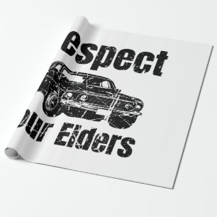 Funny Car - Vintage Respect Your Elders Classic Mu Wrapping Paper