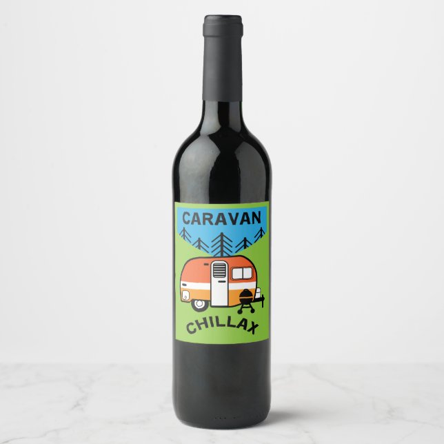 Funny Caravan Gifts | Best Caravanning | Caravans  Wine Label (Front)