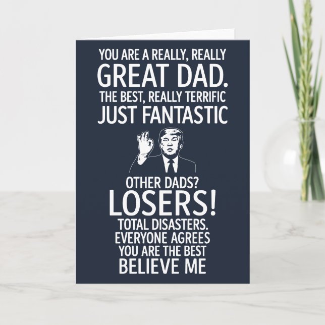 Funny Card for Dad from Daughter, Son, Kids on Fat (Front)