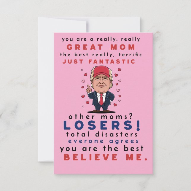 Funny Card for Mum from Daughter, Son, Kids. (Front)