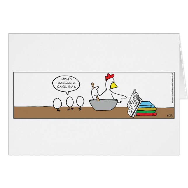 Funny Card - Mother Chicken Cooking (Front Horizontal)