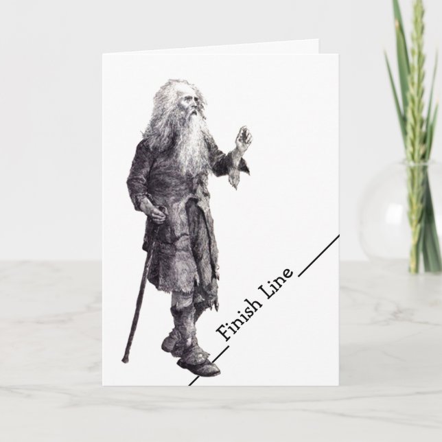 Funny Card Retirement Finish Line & Old Guy Humour (Front)