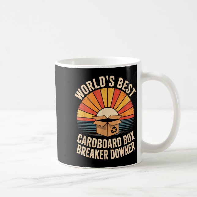 Funny Cardboard Box Breaker Downer Sarcastic Recyc Coffee Mug (Right)