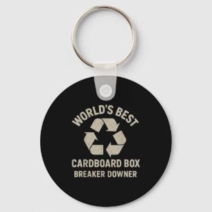 Funny Cardboard Box Breaker Downer Sarcastic Retro Key Ring