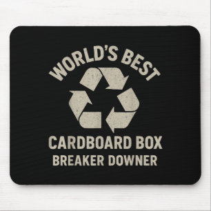 Funny Cardboard Box Breaker Downer Sarcastic Retro Mouse Mat