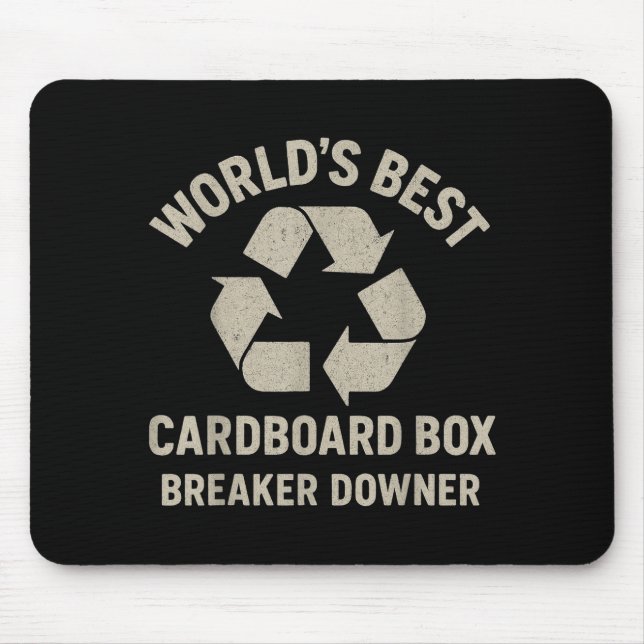 Funny Cardboard Box Breaker Downer Sarcastic Retro Mouse Mat (Front)