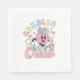 Funny Cardiac Crew Easter Day CVICU Nurse Cardiolo Napkin