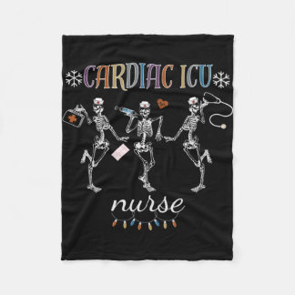 Funny Cardiac ICU Nurse Christmas Gift For Cardiol Fleece Blanket