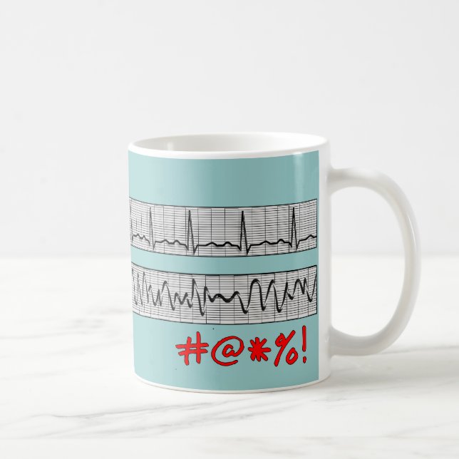 Funny Cardiac Rhythm Strip Gifts Coffee Mug (Right)
