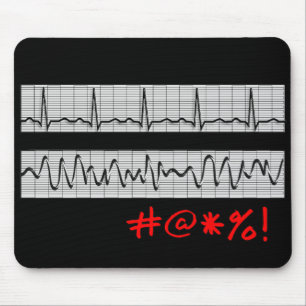 Funny Cardiac Rhythm Strip Gifts Mouse Mat