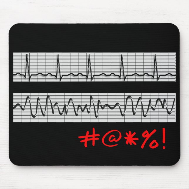 Funny Cardiac Rhythm Strip Gifts Mouse Mat (Front)