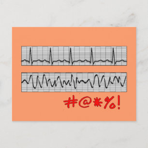 Funny Cardiac Rhythm Strip Gifts Postcard