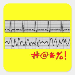 Funny Cardiac Rhythm Strip Gifts Square Sticker