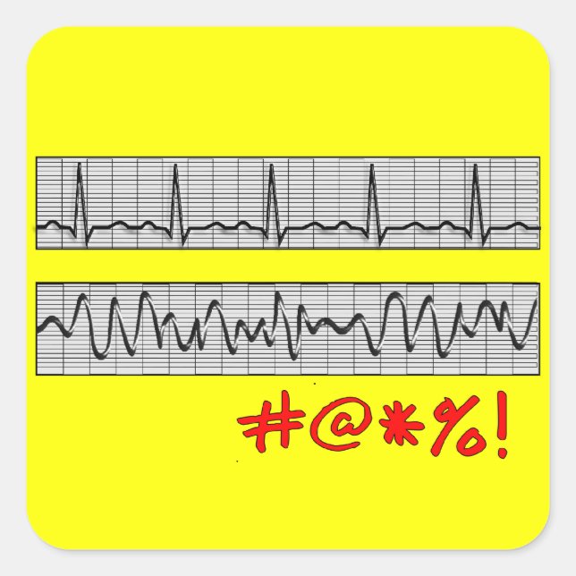 Funny Cardiac Rhythm Strip Gifts Square Sticker (Front)