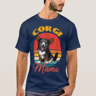 Funny Cardigan Welsh Corgi Mama Mum Dog Lover Moth T-Shirt