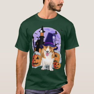 Funny Cardigan Welsh Dog Halloween Witch Pumpkin T-Shirt