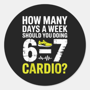 Funny Cardio Motivation Fitness Humor Running Work Classic Round Sticker