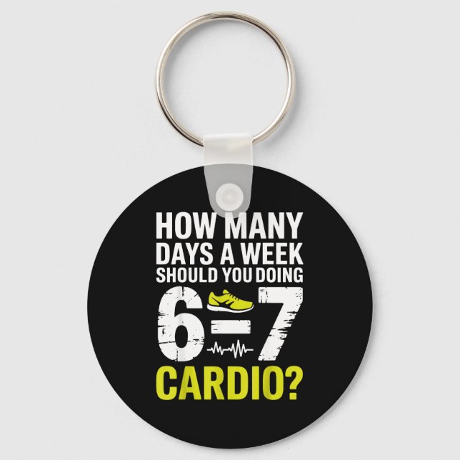 Funny Cardio Motivation Fitness Humor Running Work Key Ring (Front)