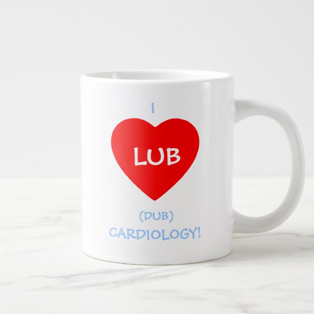 Funny Cardiologists Lub Dub Beating Heart Sounds Large Coffee Mug (Right)