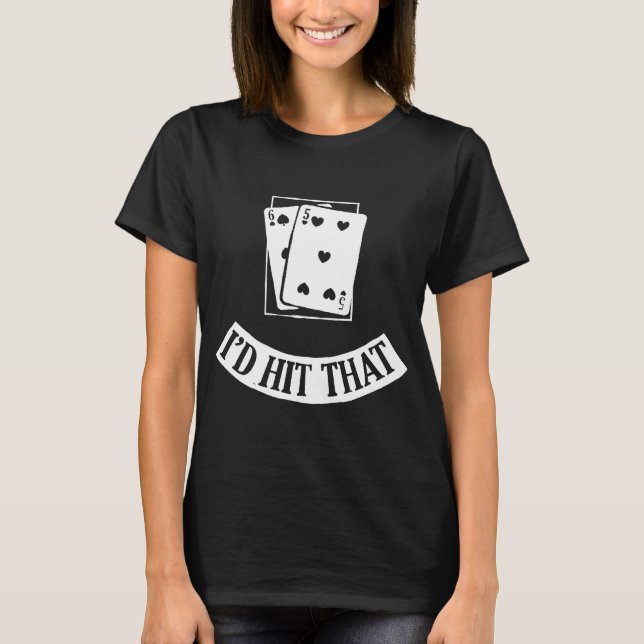 Funny Cards Black Jack Blackjack Gamble Casino Las T-Shirt (Front)