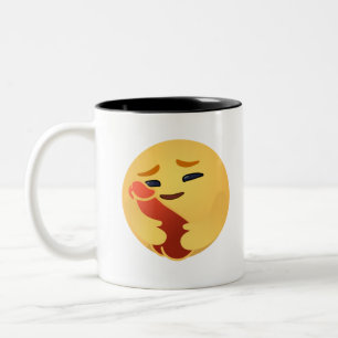 Funny Care Emojis Facebook Two-Tone Coffee Mug