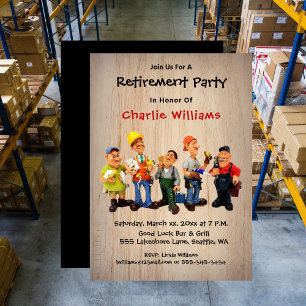 Funny Caricature Retirement Party  Invitation