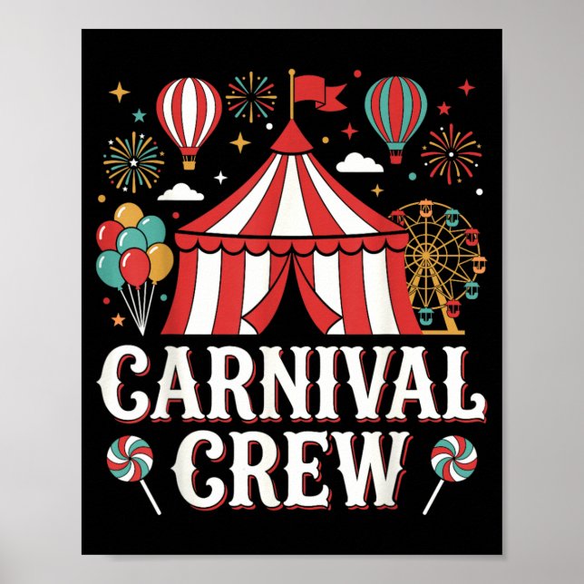Funny Carnival Crew Circus Staff Theme Party Poster (Front)