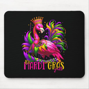 Funny Carnival Party Gift Idea Flamingo Mardi Gras Mouse Mat