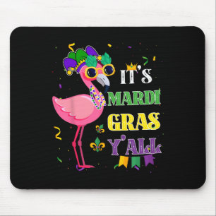 Funny Carnival Party Gift Idea Flamingo Mardi Gras Mouse Mat