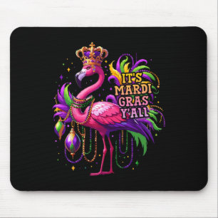 Funny Carnival Party Gift Idea Flamingo Mardi Gras Mouse Mat