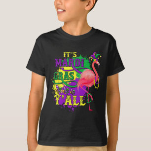 Funny Carnival Party Gift Idea Flamingo Mardi Gras T-Shirt