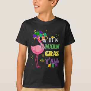 Funny Carnival Party Gift Idea Flamingo Mardi Gras T-Shirt