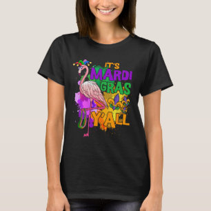 Funny Carnival Party Gift Idea Flamingo Mardi Gras T-Shirt