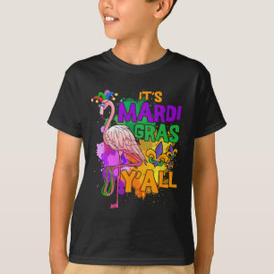 Funny Carnival Party Gift Idea Flamingo Mardi Gras T-Shirt