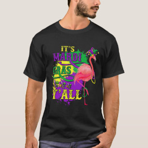 Funny Carnival Party Gift Idea Flamingo Mardi Gras T-Shirt