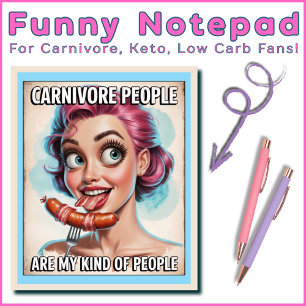 Funny Carnivore Bacon Sausage Meat BBQ Grill Humou Notepad