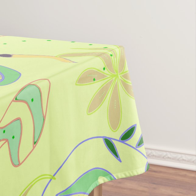 Funny carnivorous plants drawing seamless pattern tablecloth (In Situ)